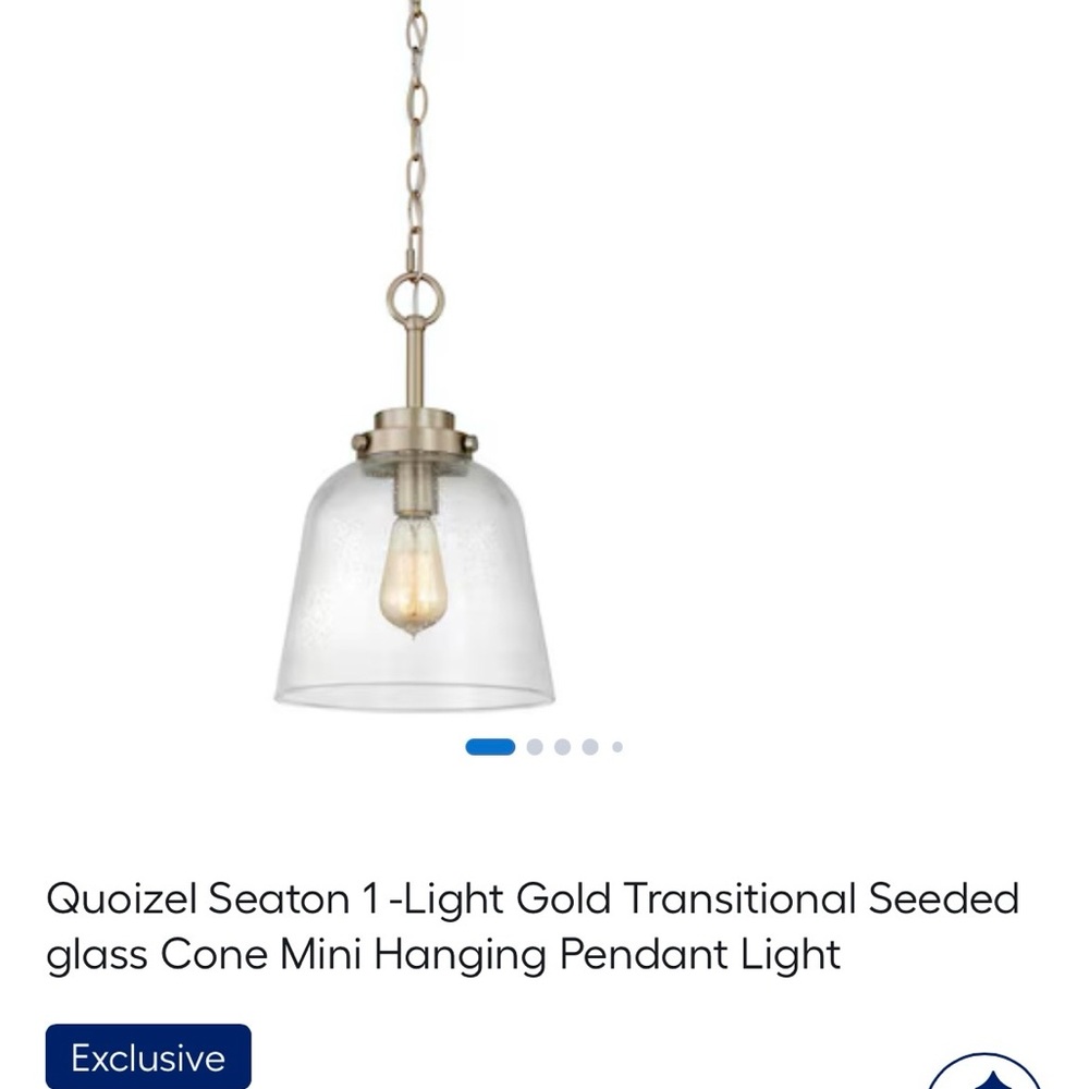 Quoizel Lighting Pendant in Gold Finish